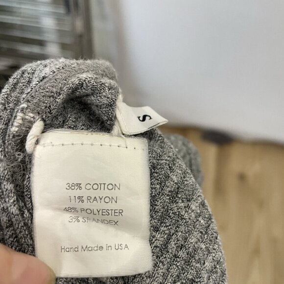 Enza Costa Ribbed Sheath Tank Bodycon Stretch Baseball Dress Gray size Small - Picture 8 of 9